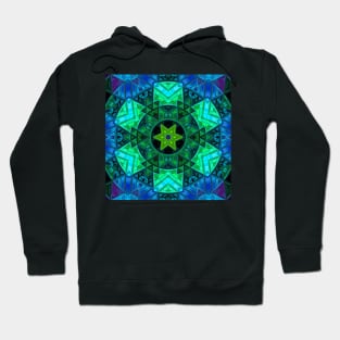 Mosaic Mandala Green and Blue Hoodie